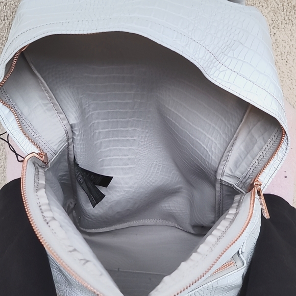 Ted Baker Rahri Reflective Croc Embossed Leather Backpack NWT - Picture 7 of 16